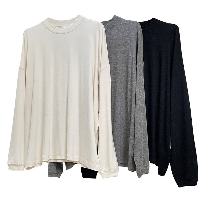 Damen Oversized Feinstrick-Longsleeve mit Rundhalsausschnitt Echoarchiv