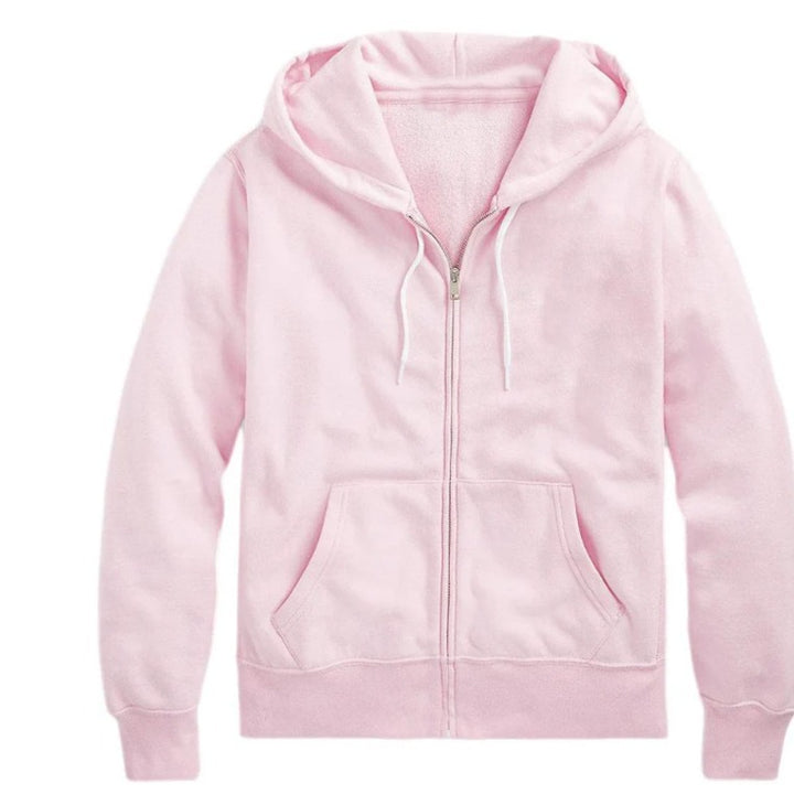Damen nan lässige Zip-Hoodie-Jacke im Boxy-Cut mit überschnittener Schulter, verdecktem Tunnelzug und großen Kängurutaschen Echo Archiv