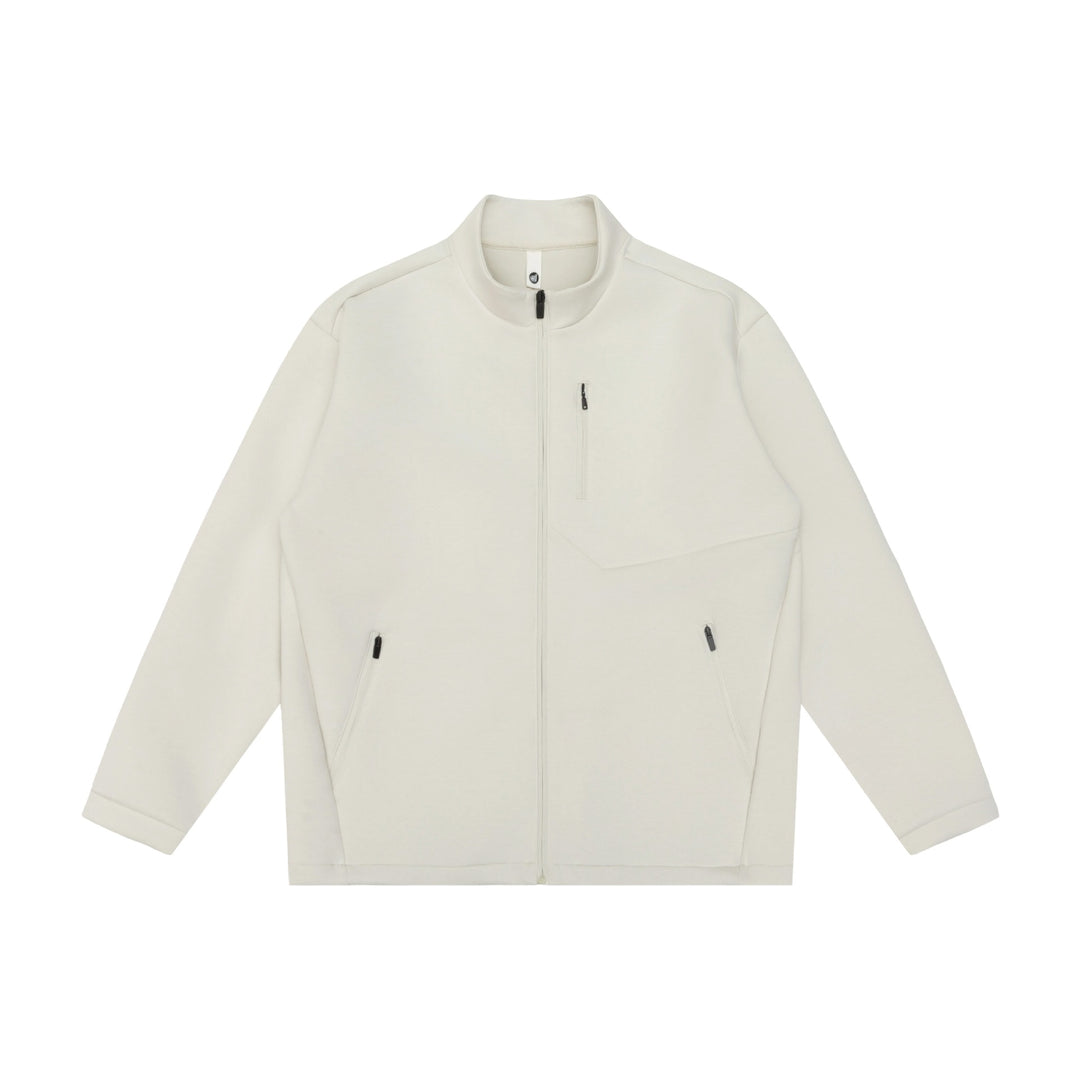 Unisex Minimalistische Kurzjacke mit Stehkragen und funktionalen Reißverschlusstaschen Echoarchiv