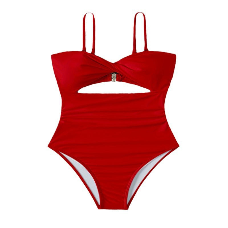 Damen Einteiler Badeanzug mit modernen Cut-Outs und verstellbaren Trägern Echo Archiv