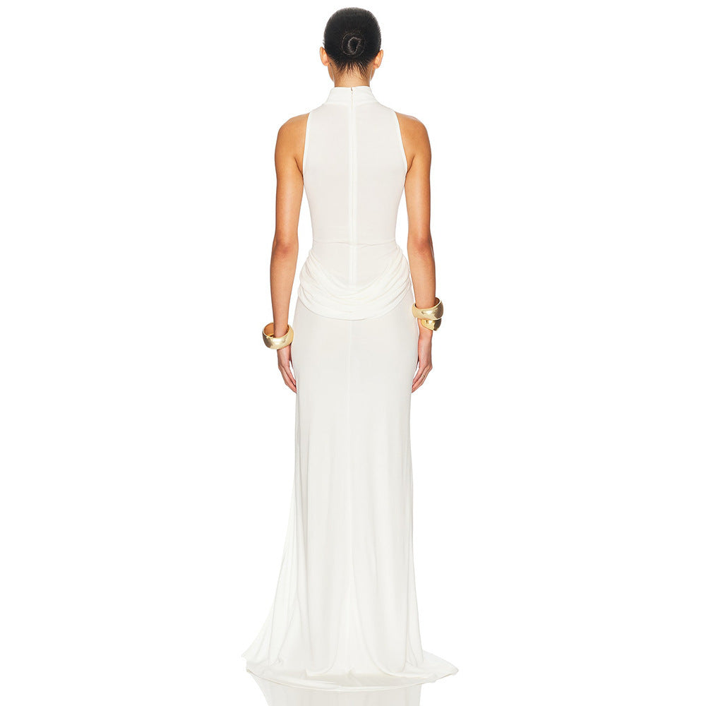 Damen Elegantes Maxi-Kleid mit hohem Schlitz und drapierten Details Echo Archiv