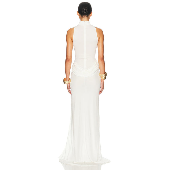 Damen Elegantes Maxi-Kleid mit hohem Schlitz und drapierten Details Echo Archiv