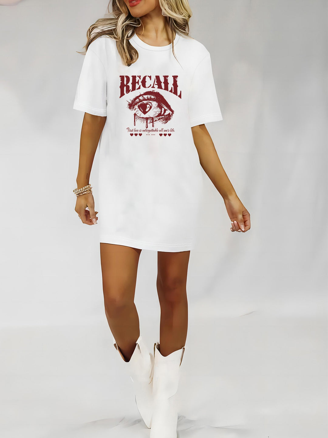Damen Oversized T-Shirt mit inspirierendem Schriftzug und auffälligem Grafikdesign Echo Archiv