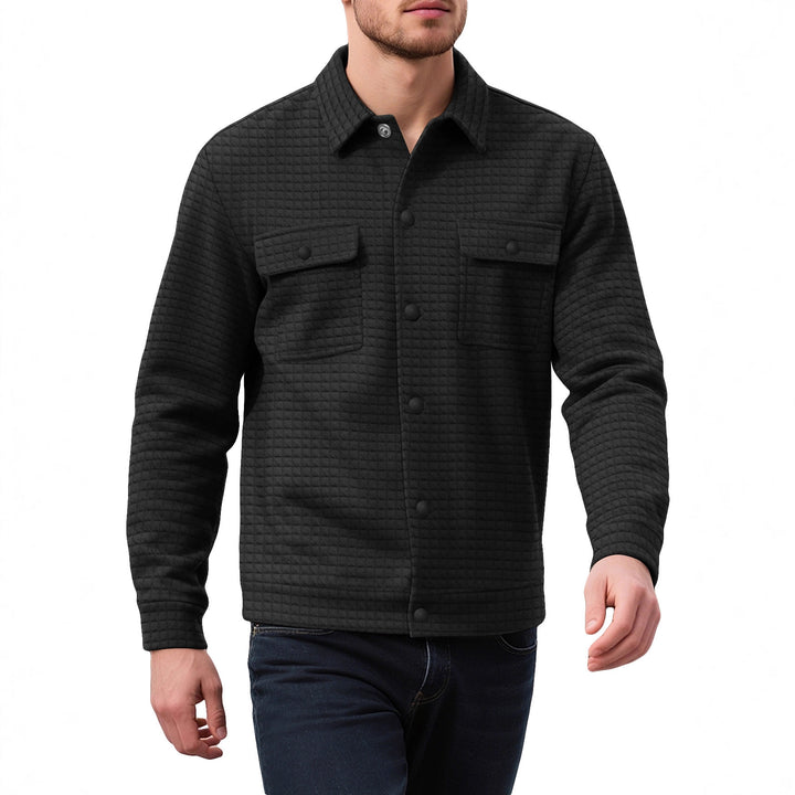 Herren lässige Flanelljacke mit strukturiertem Gewebe und praktischen Taschen Echoarchiv