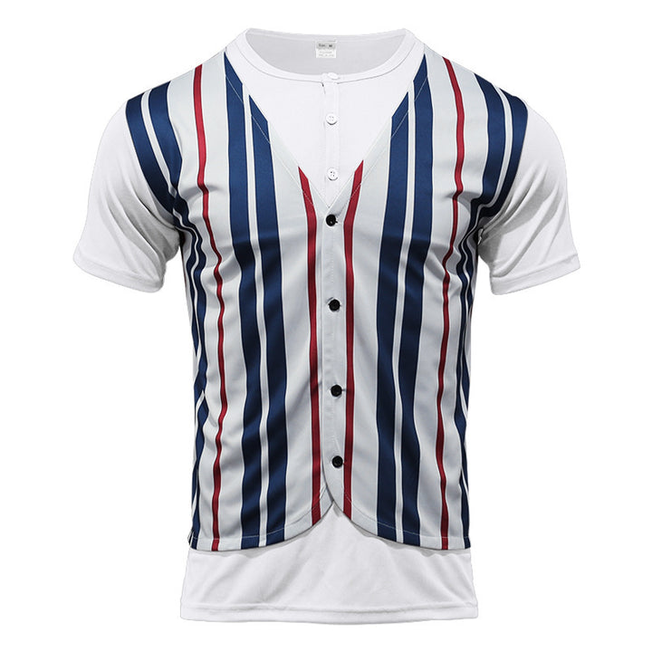 Herren Sportliches Kurzarmhemd im Retro-Streifen-Design Echoarchiv