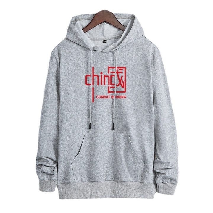 Herren lässiges Kapuzen‑Sweatshirt mit Kängurutasche und Statement‑Print – Cavarno