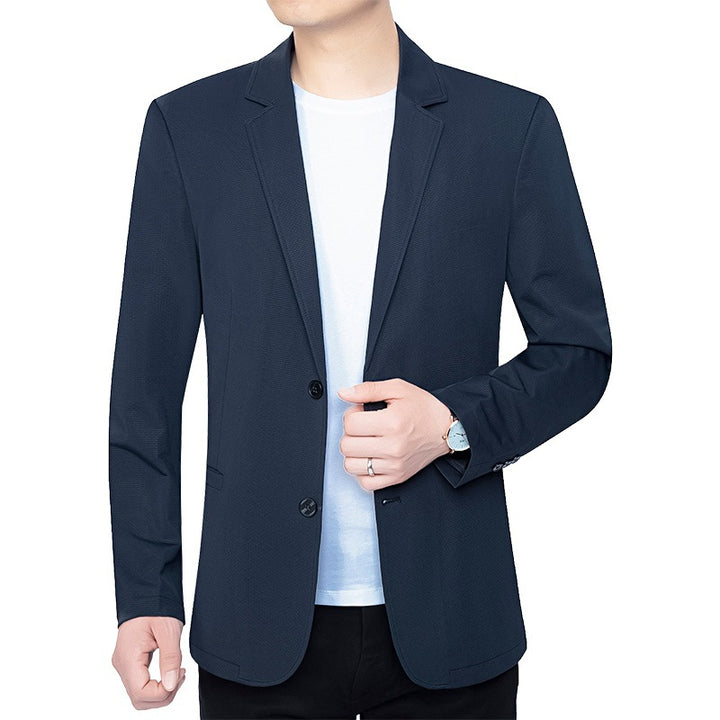 Herren Blazer schlanker Schnitt Business-Casual mit atmungsaktivem Meshfutter und Stretch – Tianoro