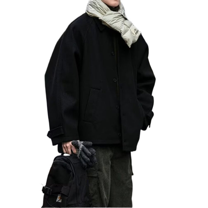 Herren modische Oversize-Jacke mit Knopfleiste und praktischen Taschen Echoarchiv