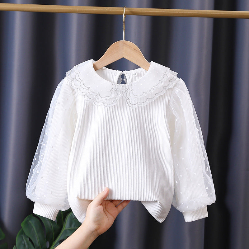 Damen gemütliches Sweatshirt mit transparenten Puffärmeln Echo Archiv