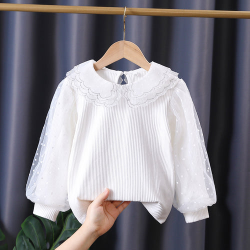 Damen gemütliches Sweatshirt mit transparenten Puffärmeln Echo Archiv