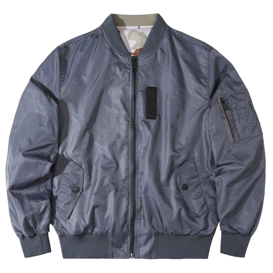 Herren  fluginspiriertes Bomberjacke mit gerippten Bündchen Saum Camouflage-Futter und Ärmel-Utility-Tasche Echo Archiv
