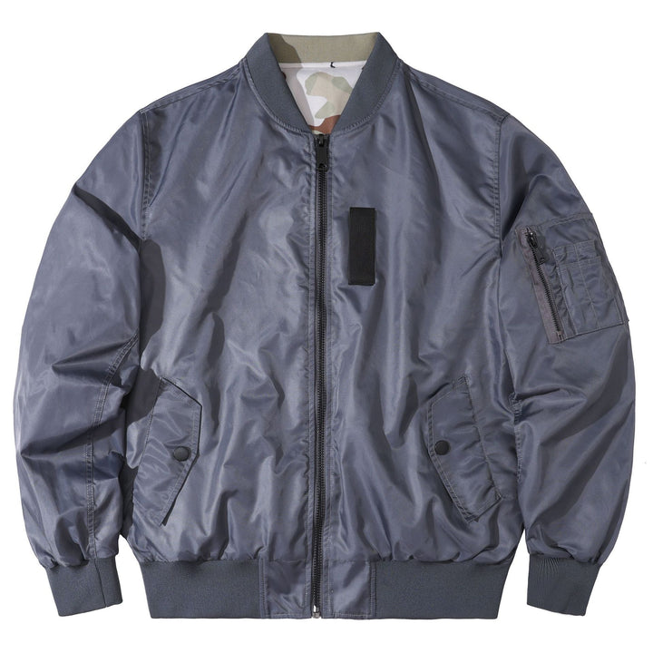 Herren  fluginspiriertes Bomberjacke mit gerippten Bündchen Saum Camouflage-Futter und Ärmel-Utility-Tasche Echo Archiv