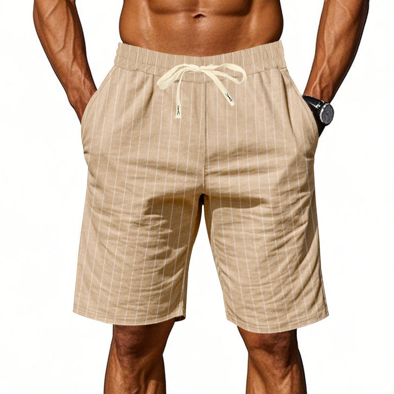 Herren Strandshorts mit vertikalem Streifenmuster und elastischem Kordelzug Echoarchiv