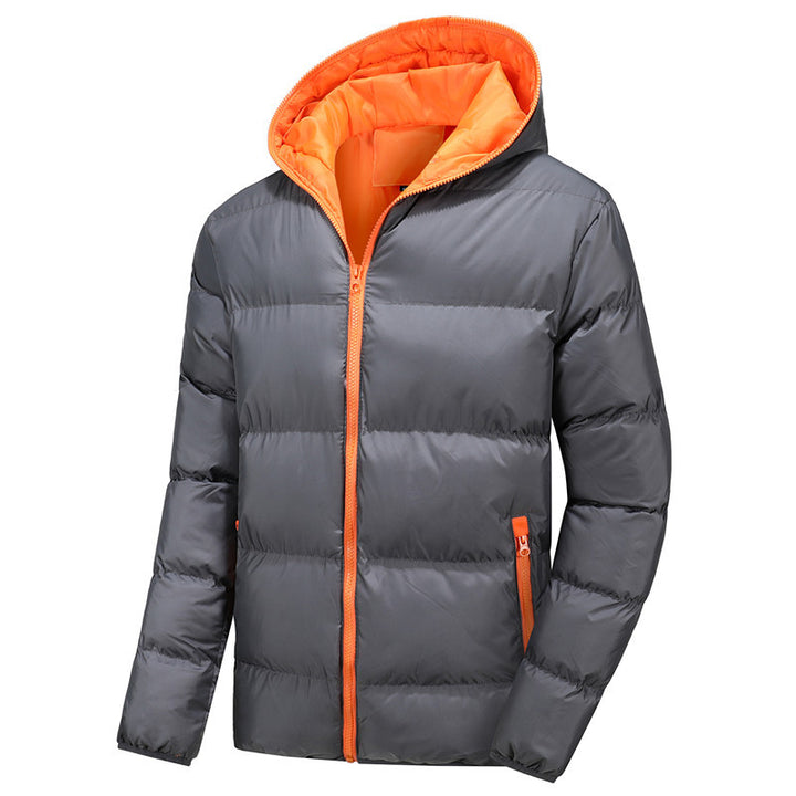 Herren Stepp-Winterjacke mit Kapuze, ultraleichter Thermoisolierung und kontrastierenden Reißverschlüssen Echoarchiv