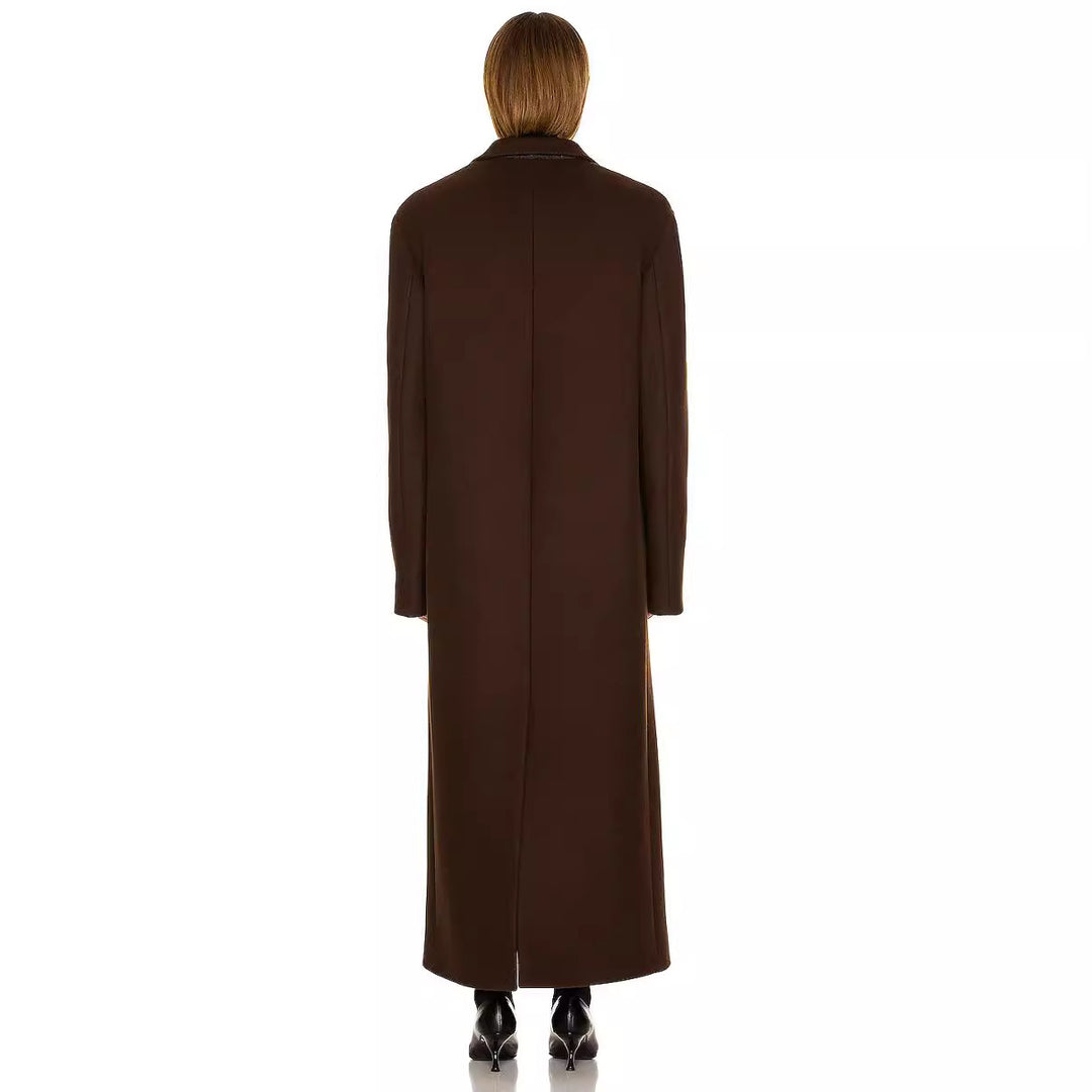 Damen Maximaler Einreihiger Mantel im Oversize‑Schnitt mit klassischem Revers Echoarchiv