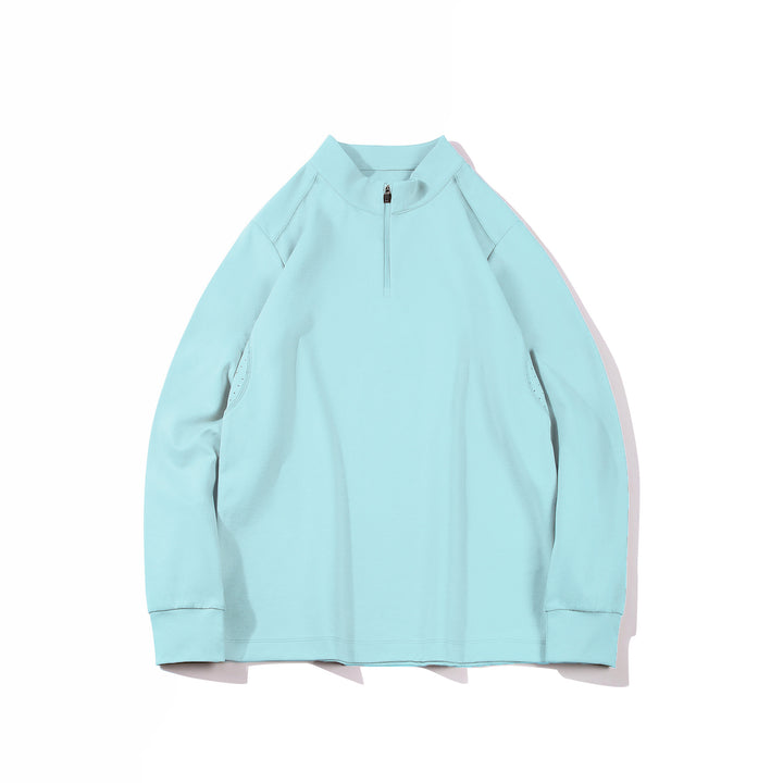 Herren Oversize Halbzip-Sweatshirt mit Stehkragen und seitlichen Reißverschlusstaschen Echo Archiv