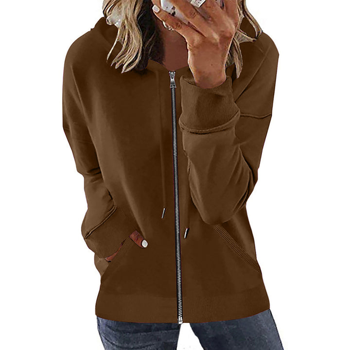 Damen nan Kapuzenjacke mit durchgehendem Reißverschluss, Kängurutaschen und elastischen Bündchen Echo Archiv