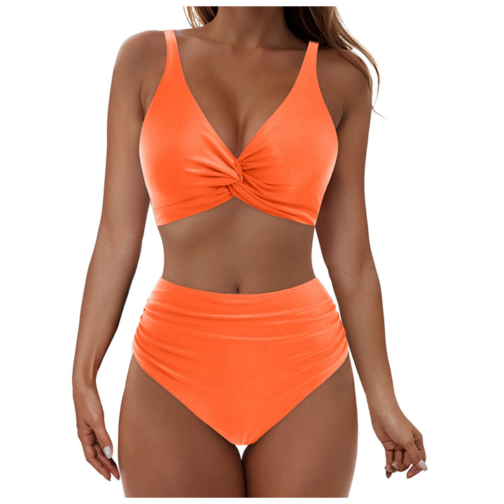 Damen Hochtailliertes Bikini-Set mit elegantem Wickeloberteil Echo Archiv