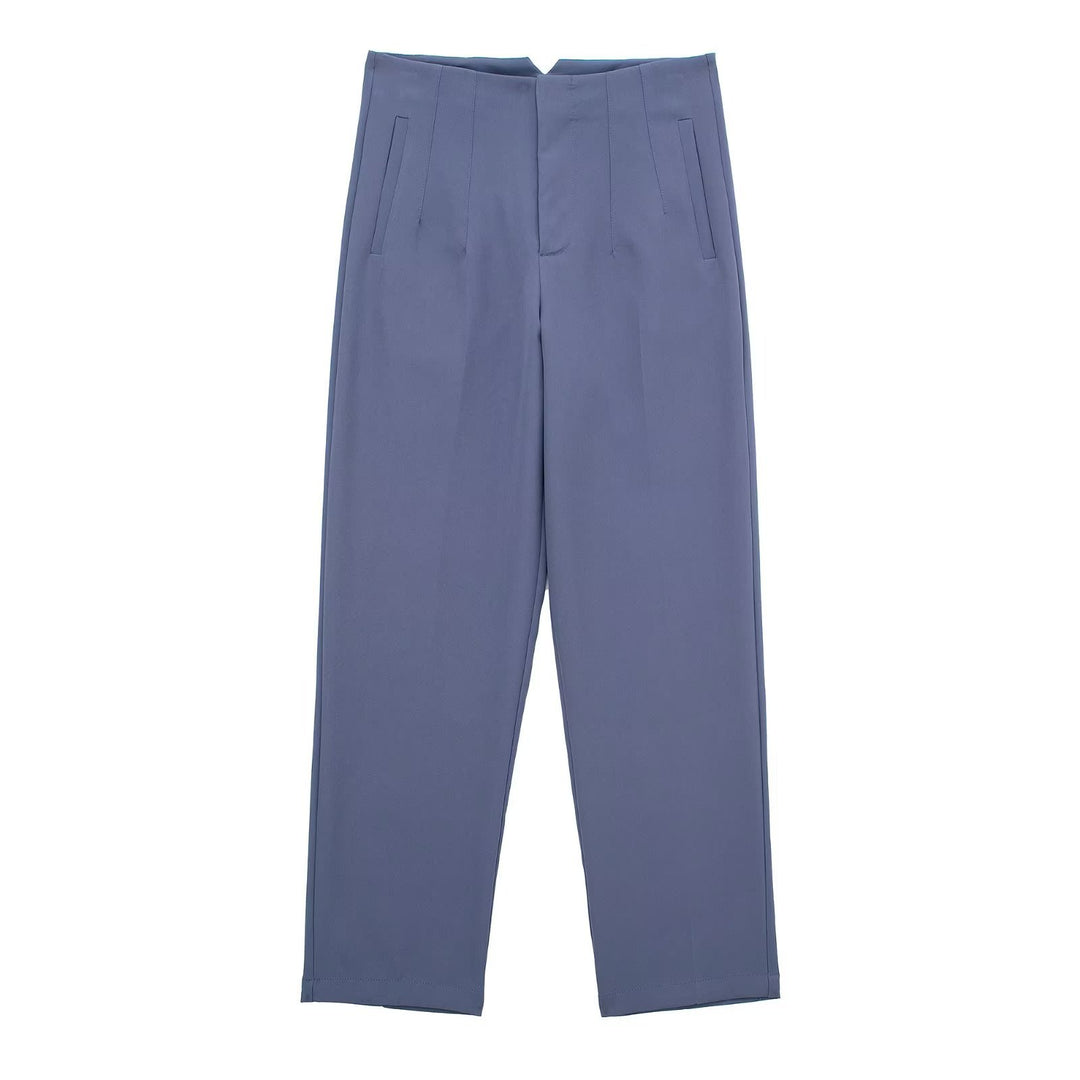 Damen Hochtaillierte tapered Anzughose mit Bügelfalte und Paspeltaschen Echo Archiv