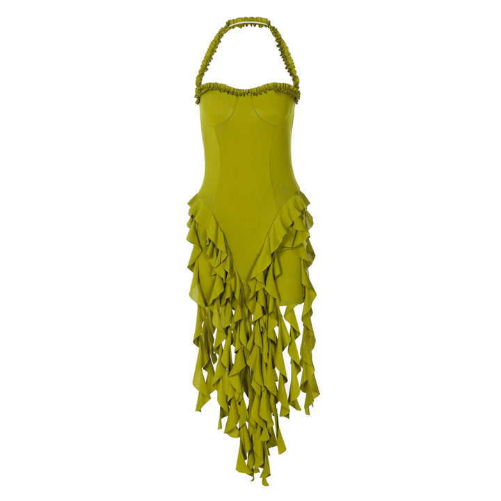 Damen Rüschenkleid mit tiefem Ausschnitt Echo Archiv