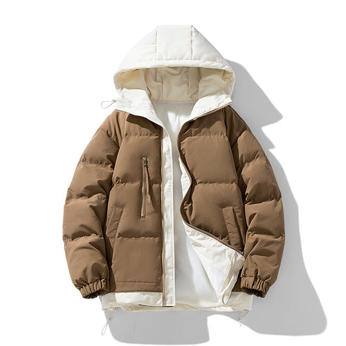 Unisex reversible insulated hooded puffer jacket with zip utility pockets – Auréline