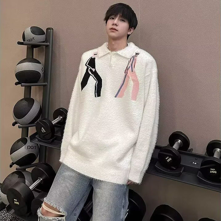 Herren Modischer Strickpullover mit grafischen Akzenten Echoarchiv