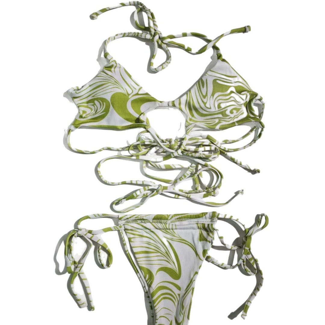 Damen Bikini mit Schlitzdesign und floralen Mustern Echo Archiv