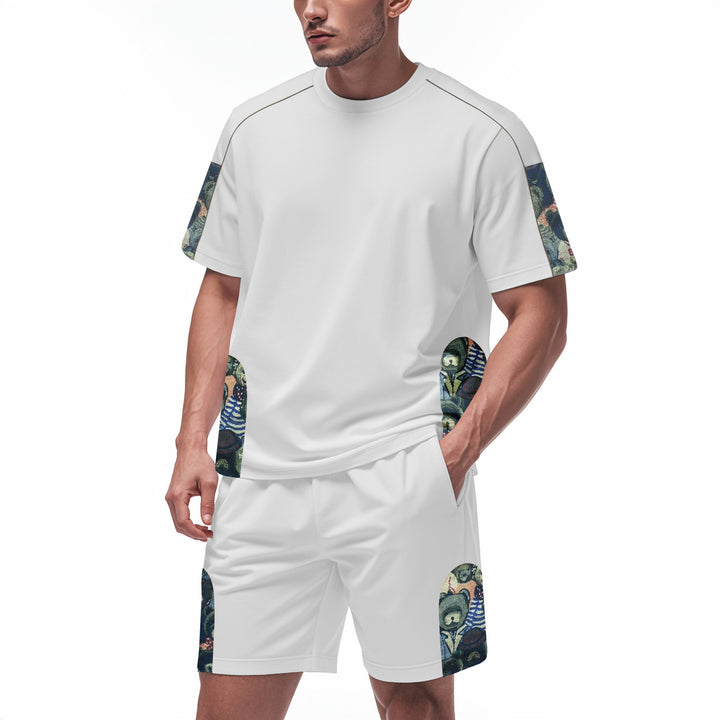 Herren Sportliches Freizeitset mit stylischem Print Echoarchiv