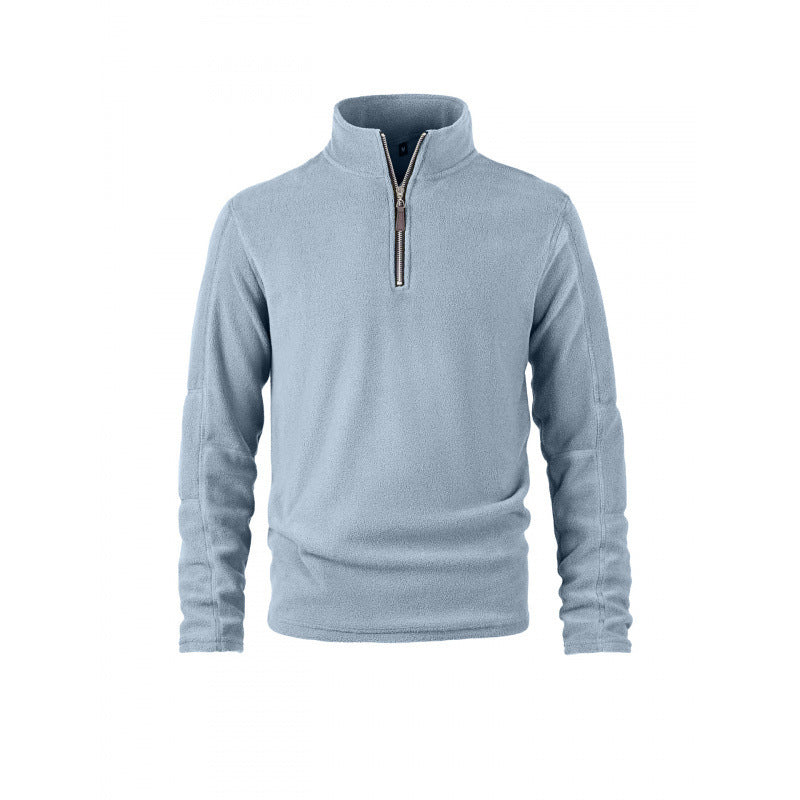 Herren Fleecepullover mit halbem Reißverschluss und Stehkragen Echoarchiv