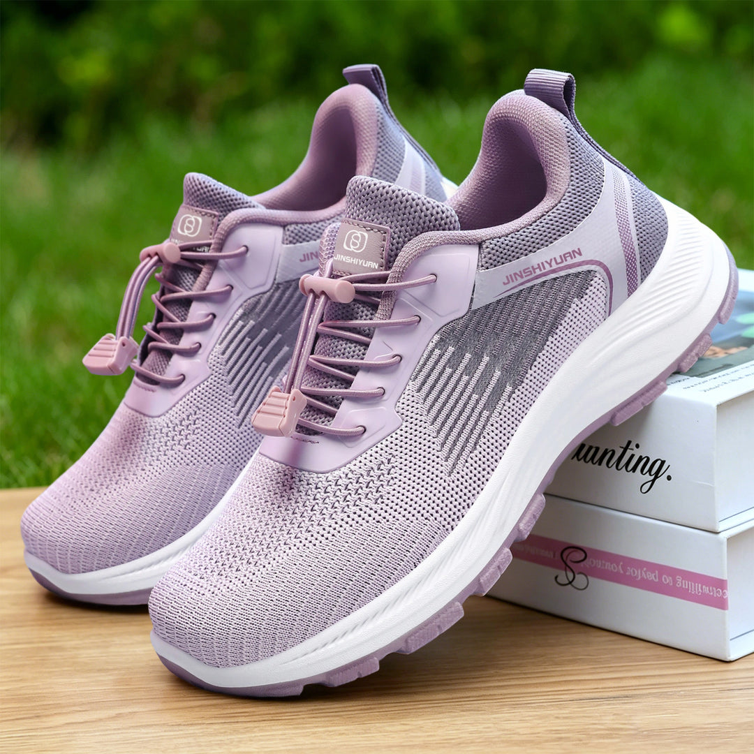 Damen nan leichter atmungsaktiver Strick-Walking-Sneaker mit Schnellzug-Kordel und gedämpfter EVA-Zwischensohle Echo Archiv