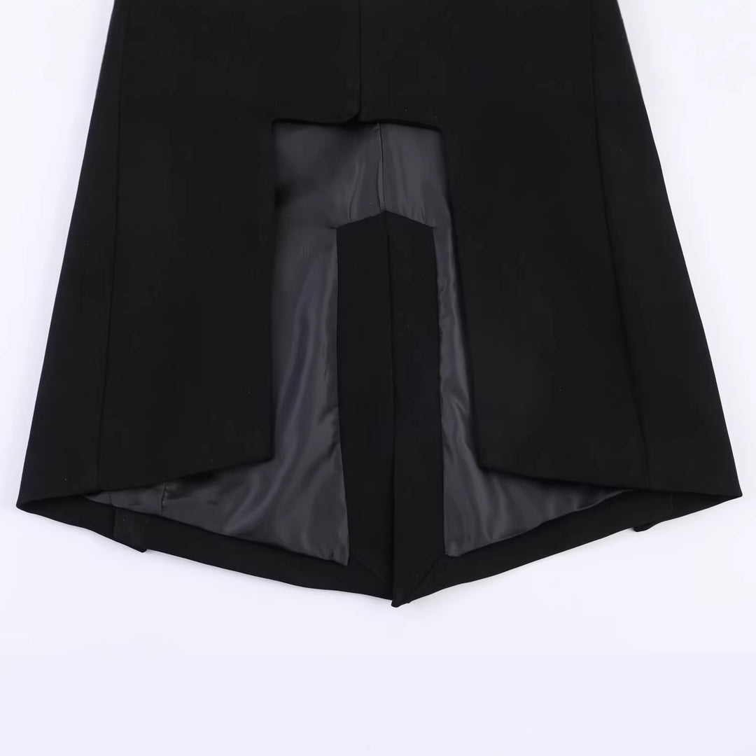 Damen Zweireihiger Blazer mit Schwalbenschwanz‑Saum und Cut‑Out‑Detail Echo Archiv