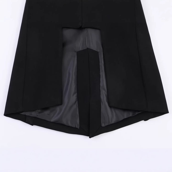 Damen Zweireihiger Blazer mit Schwalbenschwanz‑Saum und Cut‑Out‑Detail Echo Archiv