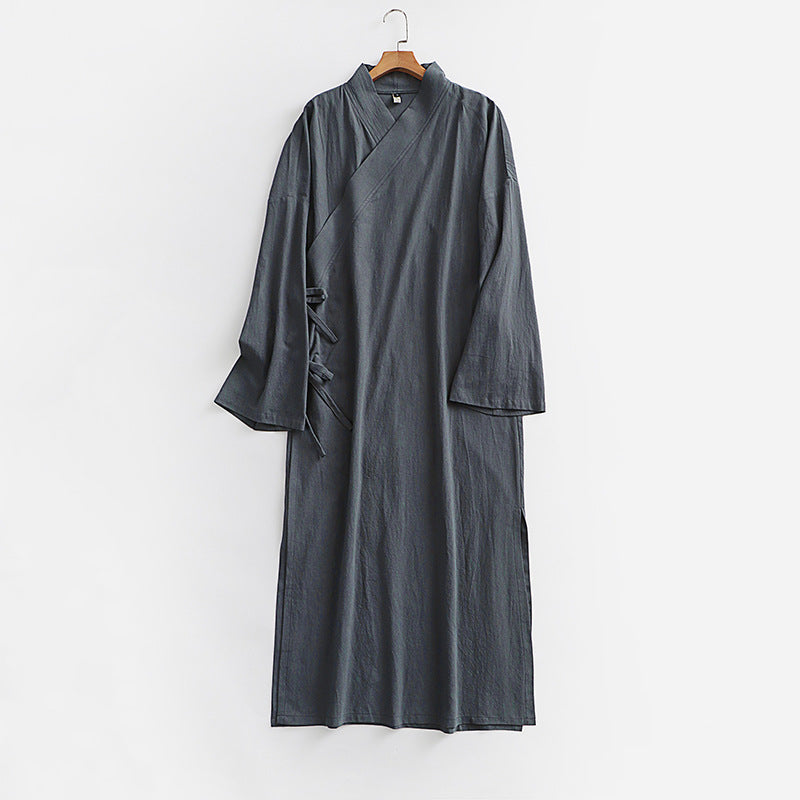 Unisex Langer Kimono-Mantel mit Bindeband, weitem Schnitt und minimalistischer Silhouette Echoarchiv
