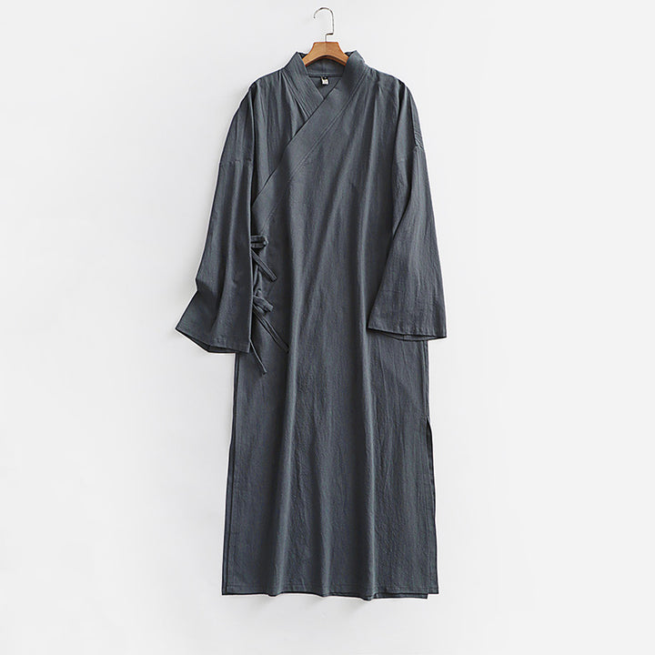 Unisex Langer Kimono-Mantel mit Bindeband, weitem Schnitt und minimalistischer Silhouette Echoarchiv