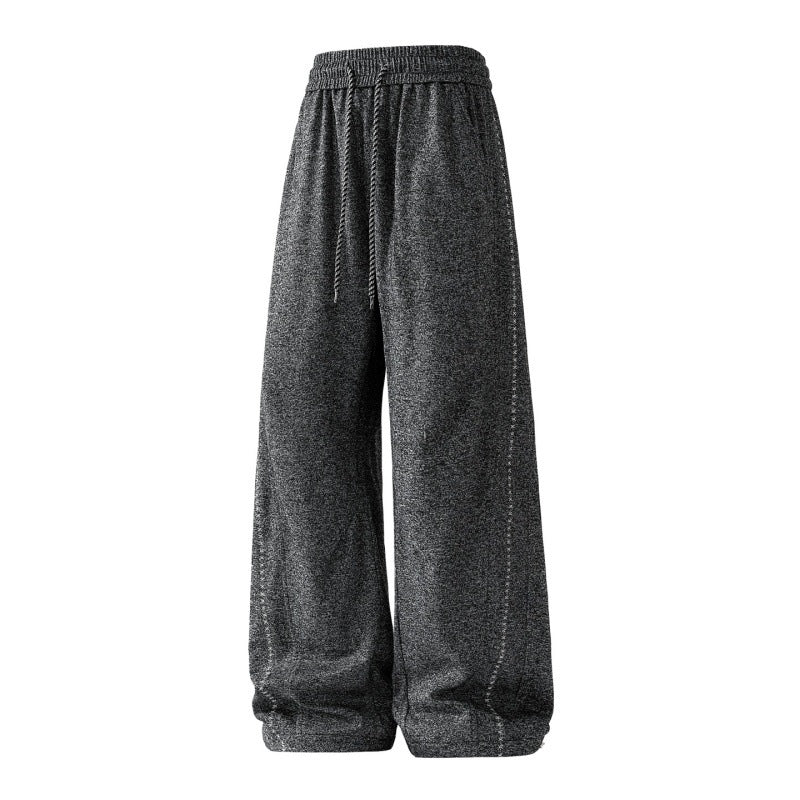 Frauen weite Lounge-Sweatpants mit elastischem Kordelzugbund und dekorativer Seitennaht – Avérine