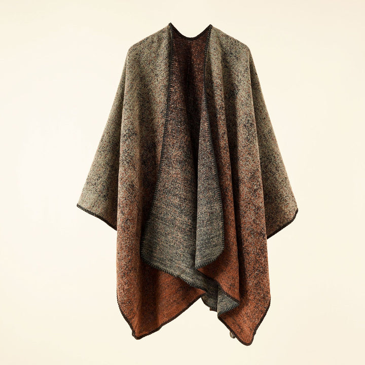 Damen Jacquard Poncho mit Paisley‑Muster – Avérine