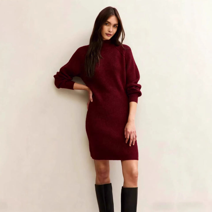 Damen Strickkleid mit Rollkragen und Raglanärmeln Echo Archiv