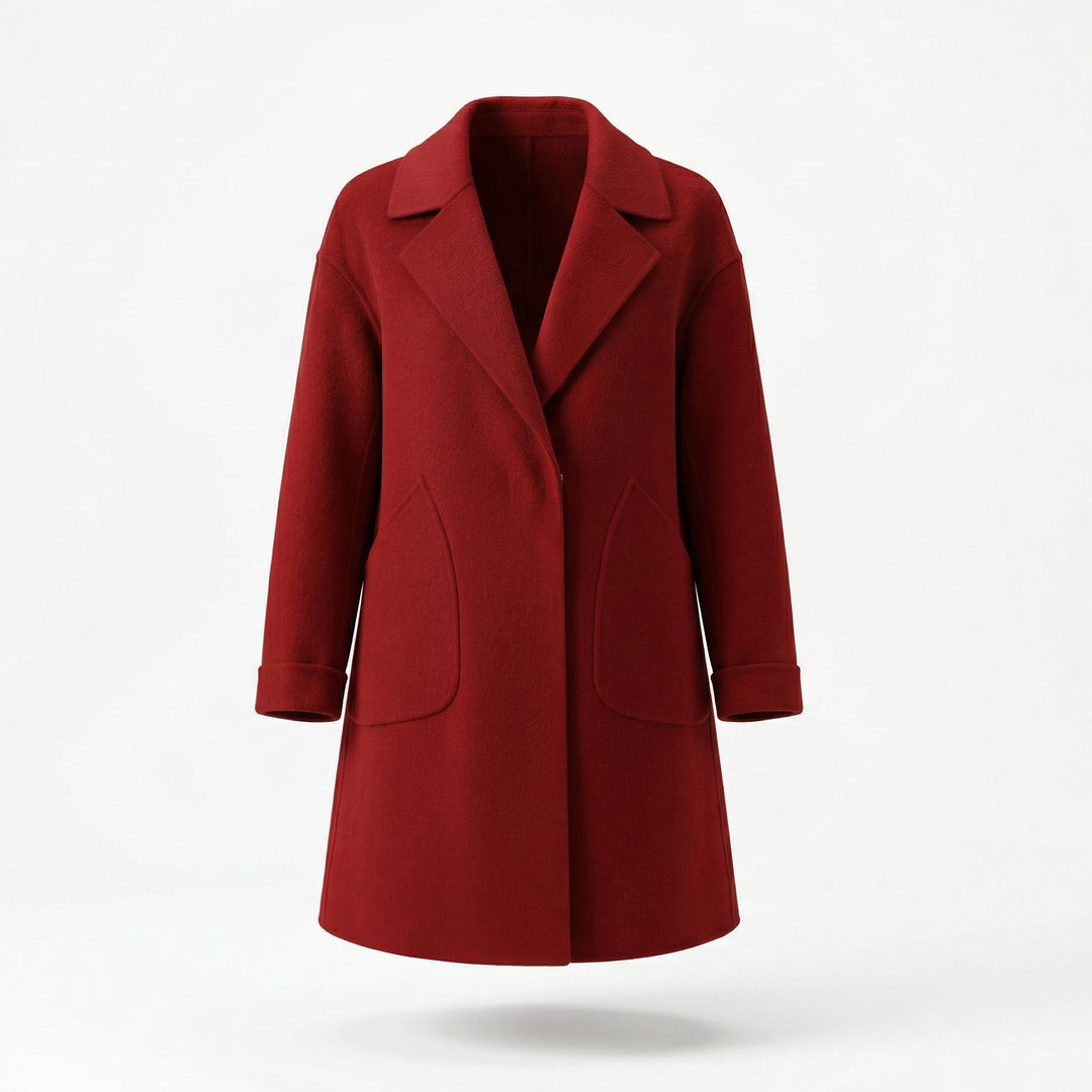 Damen Eleganter Wollmantel mit weit geschnittenem Design Echo Archiv