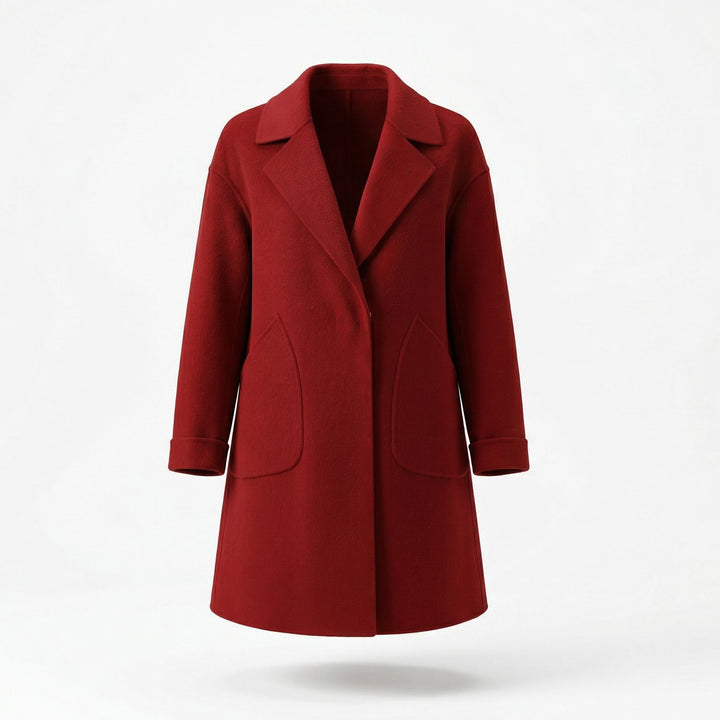 Damen Eleganter Wollmantel mit weit geschnittenem Design Echo Archiv