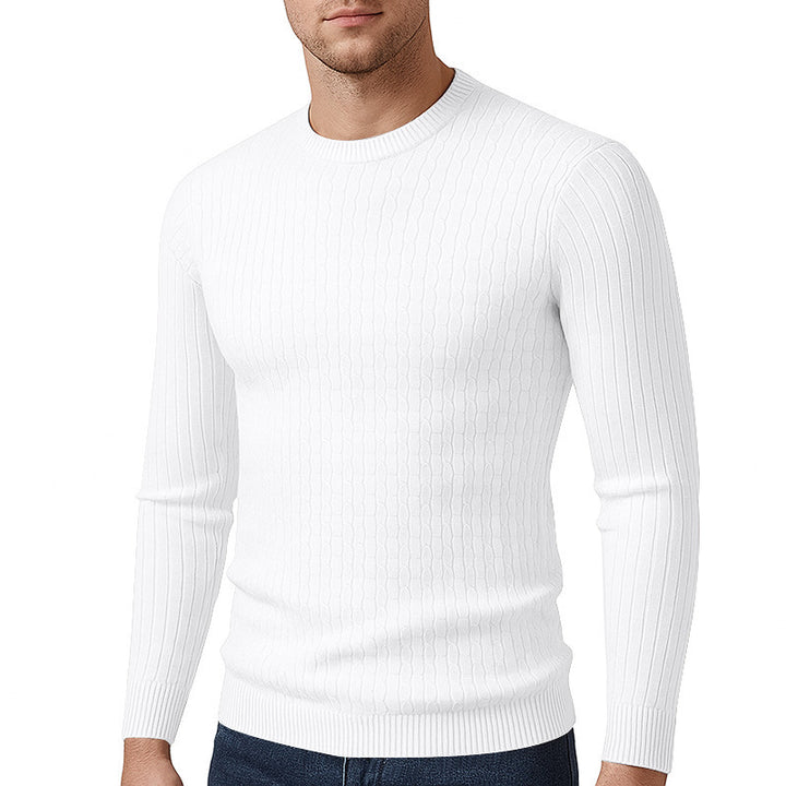 Herren Feinstrickpullover mit strukturiertem Zopfmuster Echoarchiv