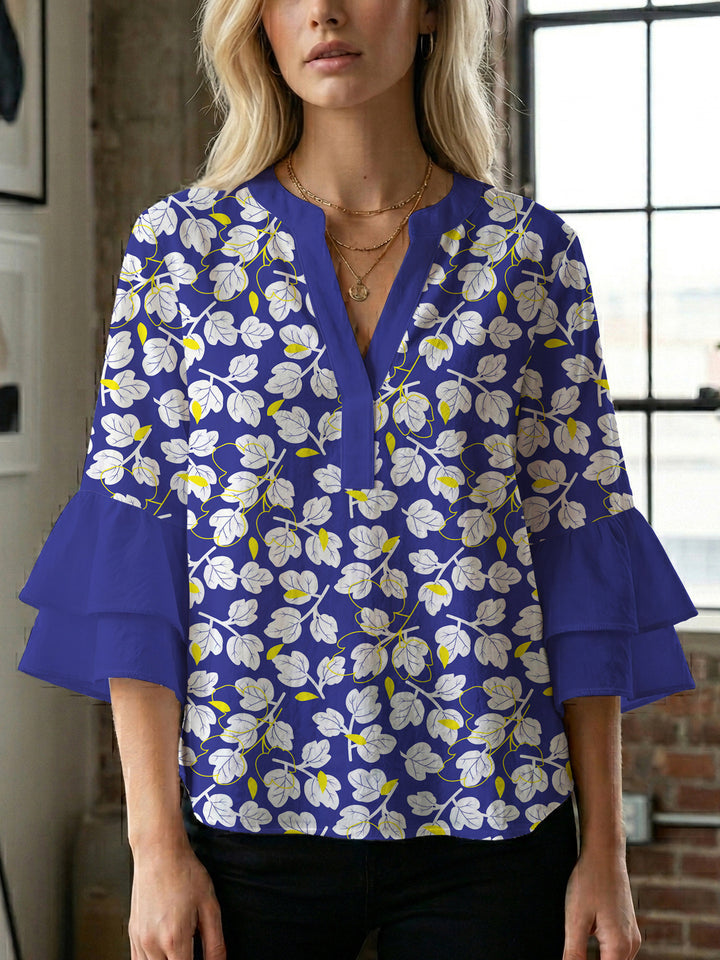 Damen Bluse mit voluminösen Ärmeln und floralem Design Echo Archiv