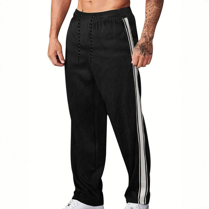 Herren Sportliche Freizeithose mit eleganten Längsstreifen und verstellbarem Bund Echoarchiv
