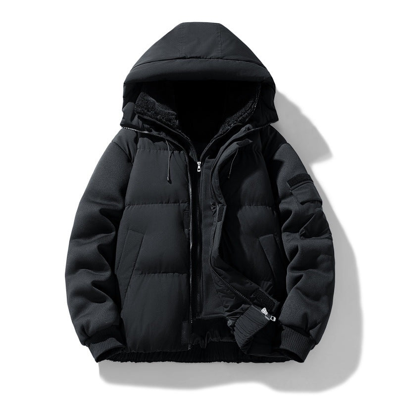 Männer Nano Urban Thermo Steppjacke mit Teddy-Futter, elastischem Saum und Kapuze – Taviero