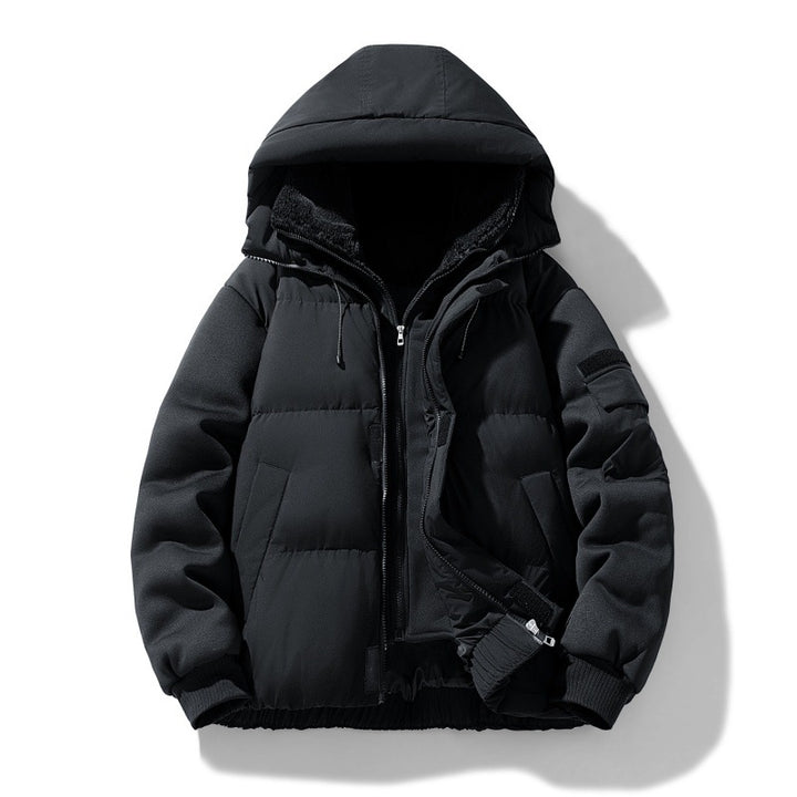 Männer Nano Urban Thermo Steppjacke mit Teddy-Futter, elastischem Saum und Kapuze – Taviero