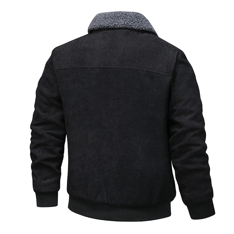 Herren gesteppte Winterjacke mit weichem Kragen und funktionalen Taschen Echoarchiv