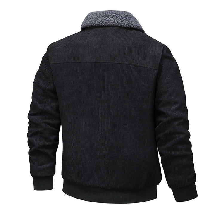 Herren gesteppte Winterjacke mit weichem Kragen und funktionalen Taschen Echoarchiv