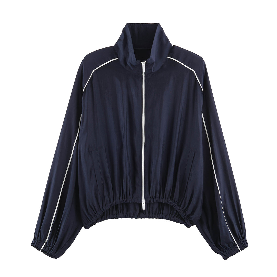 Damen Leichte Cropped‑Blousonjacke im Bomberstil mit Funnelkragen und elastischem Saum Echo Archiv