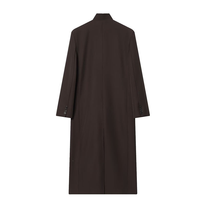 Damen Langer Mantel mit Mandarin-Kragen, minimalistischer Silhouette und verdeckter Knopfleiste Echo Archiv