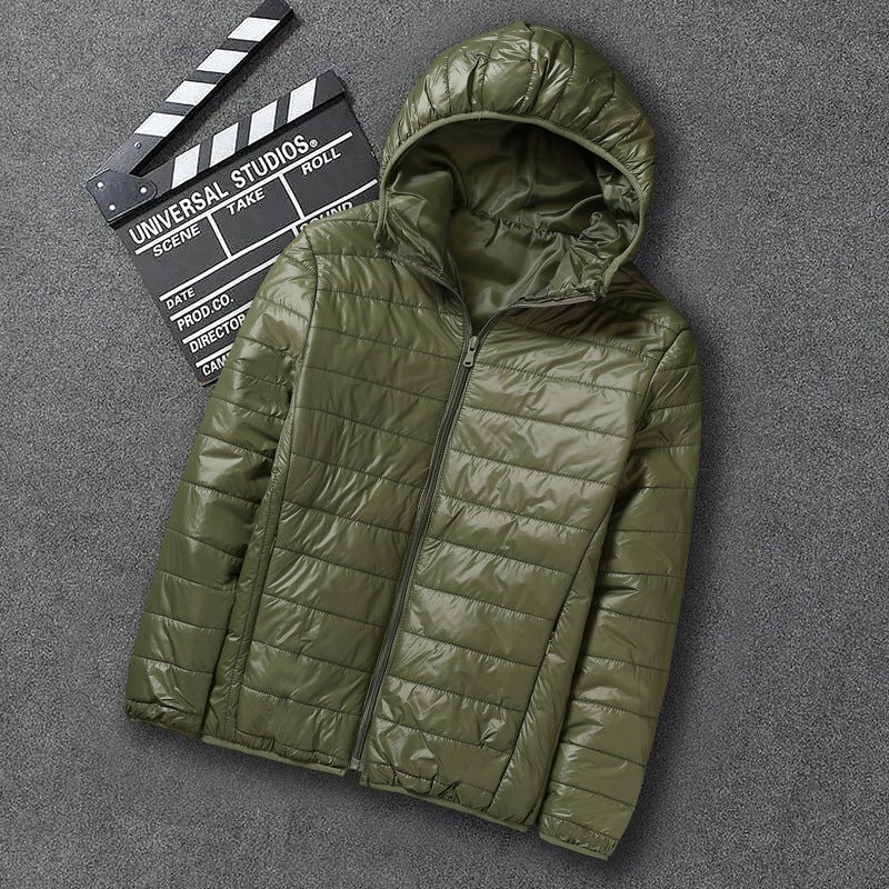 Herren nan ultraleichte Kapuzen-Steppjacke mit Packfunktion und winddichtem Shell Echo Archiv