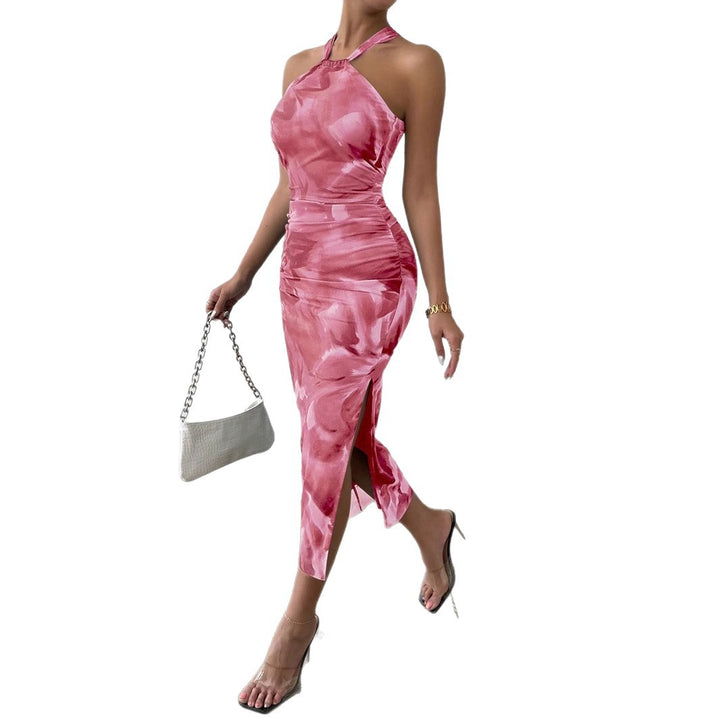 Damen Maxikleid mit asymmetrischem Halter und eleganten Seitenschlitzen Echo Archiv